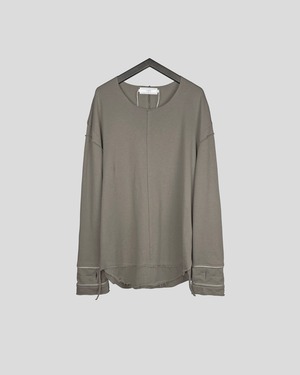 ASKYY / GLOVES CUFF SWEAT CUTSEW / GREYSH KHAKI