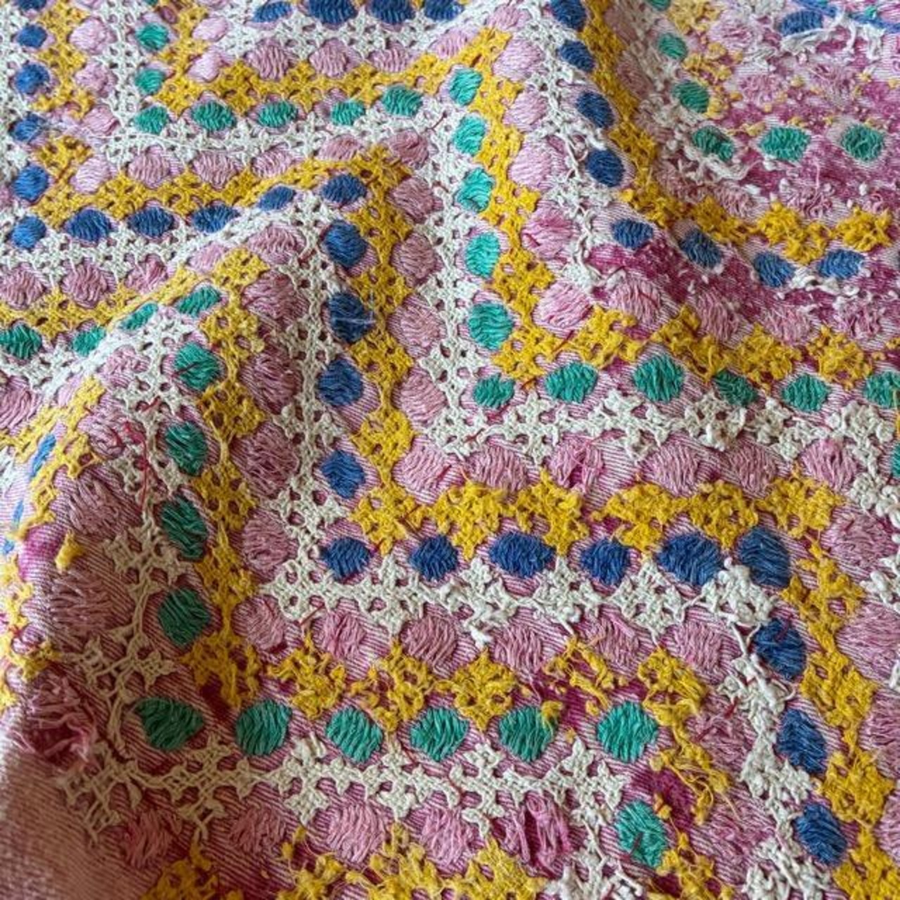 INDIA　Vintage Rabari embroidered fabric　70×190cm　28000-1
