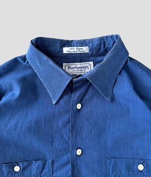 -Burberrys- Vintage 80s L Linen Shirt made in USA