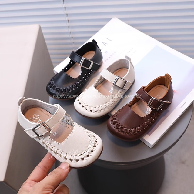 【13㎝-21㎝】レザー　シューズ　　可愛い　トレンド　オシャレ　靴　シューズ　韓国版 カジュアル　子供靴　キッズ靴　