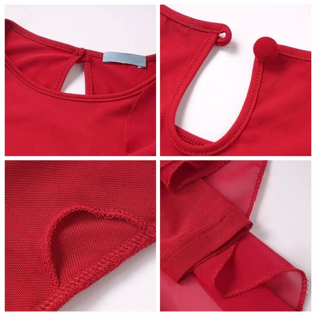 シアー フリルスリーブ ダンス トップス 2col　D00601