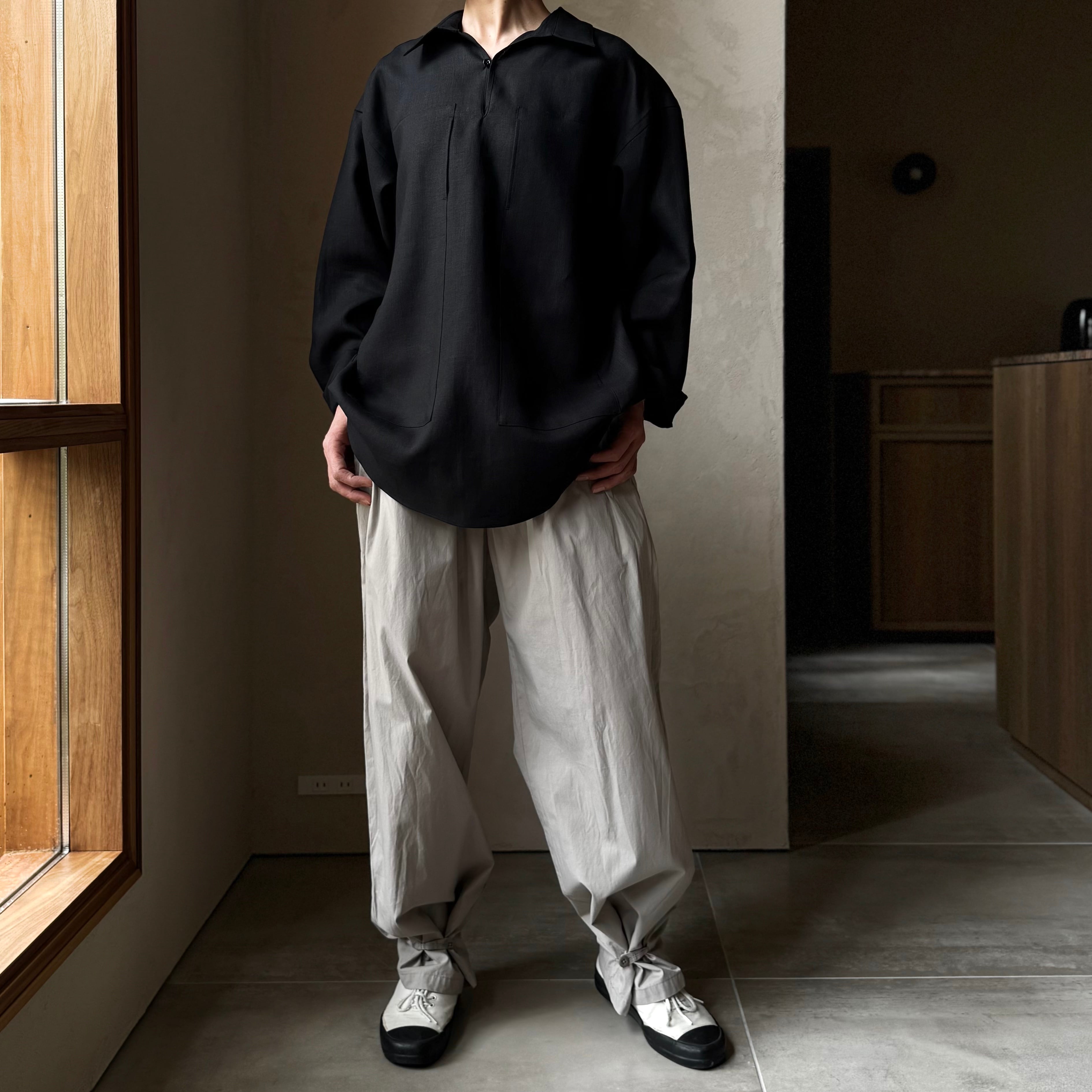 ATON | LIGHT TC GABARDINE WASHED WIDE PANTS | HJ GALLERY