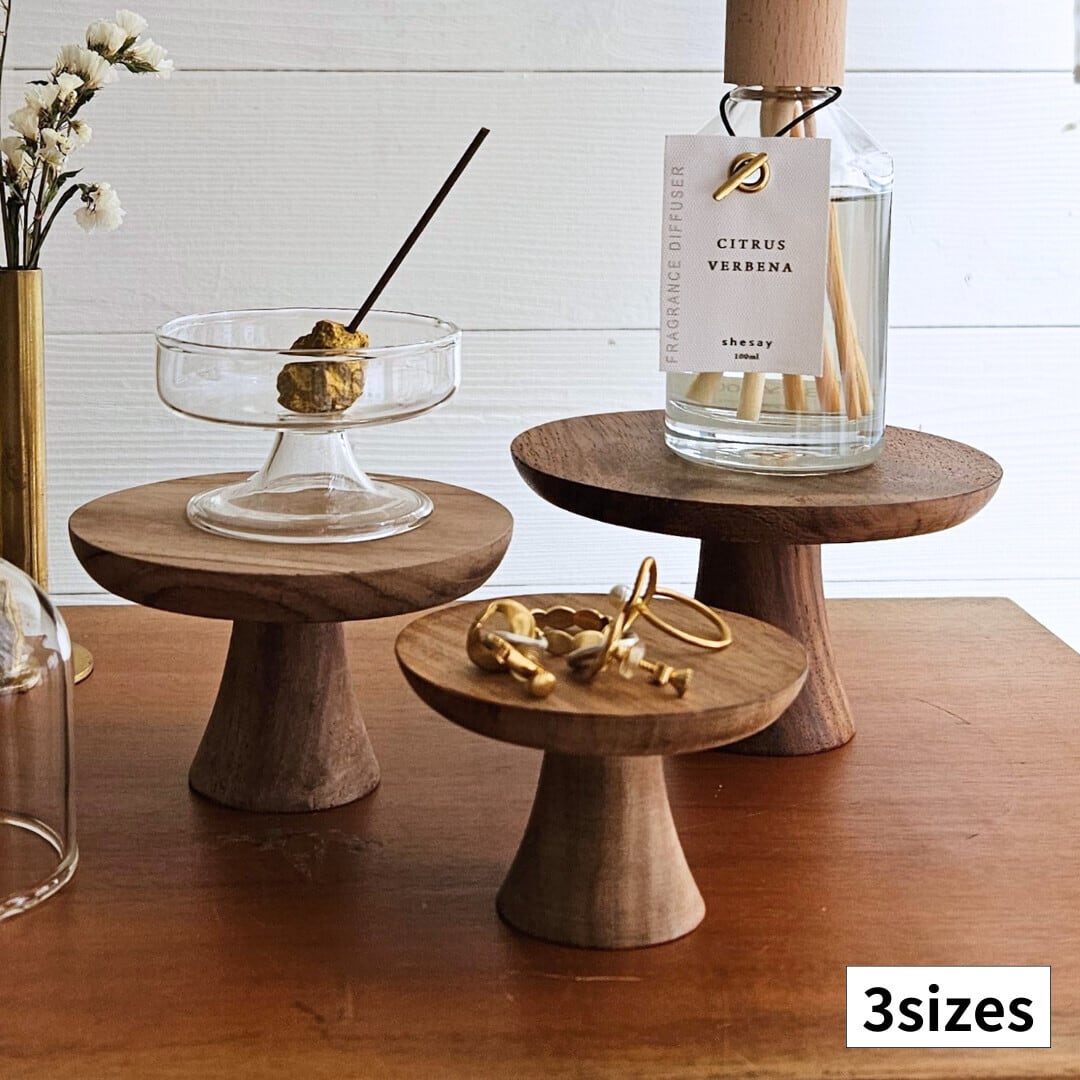 飾るものを引き立ててくれる 木のコンポート台 【Mサイズ】 304955