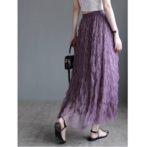 purple mesh skirt(3color)<sk2157>