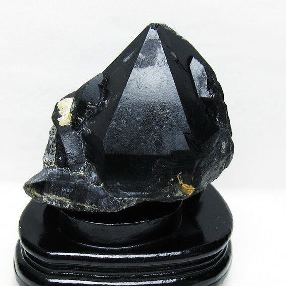2.2Kg 黒水晶 モリオン 原石 山東省産 台座付属 一点物 191-523