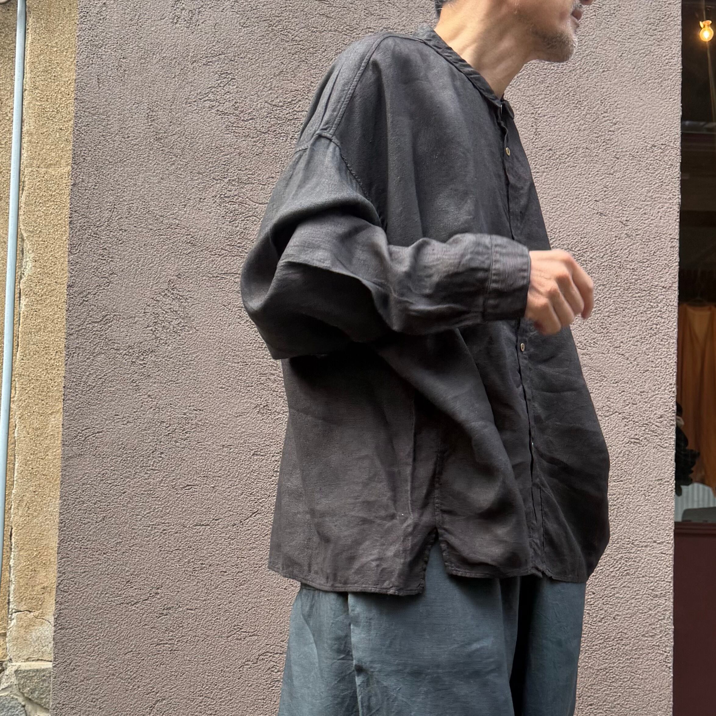 MITTAN SH-144DC 亜麻大麻ワイドシャツ(草木濃染) 柿渋×墨 size 3