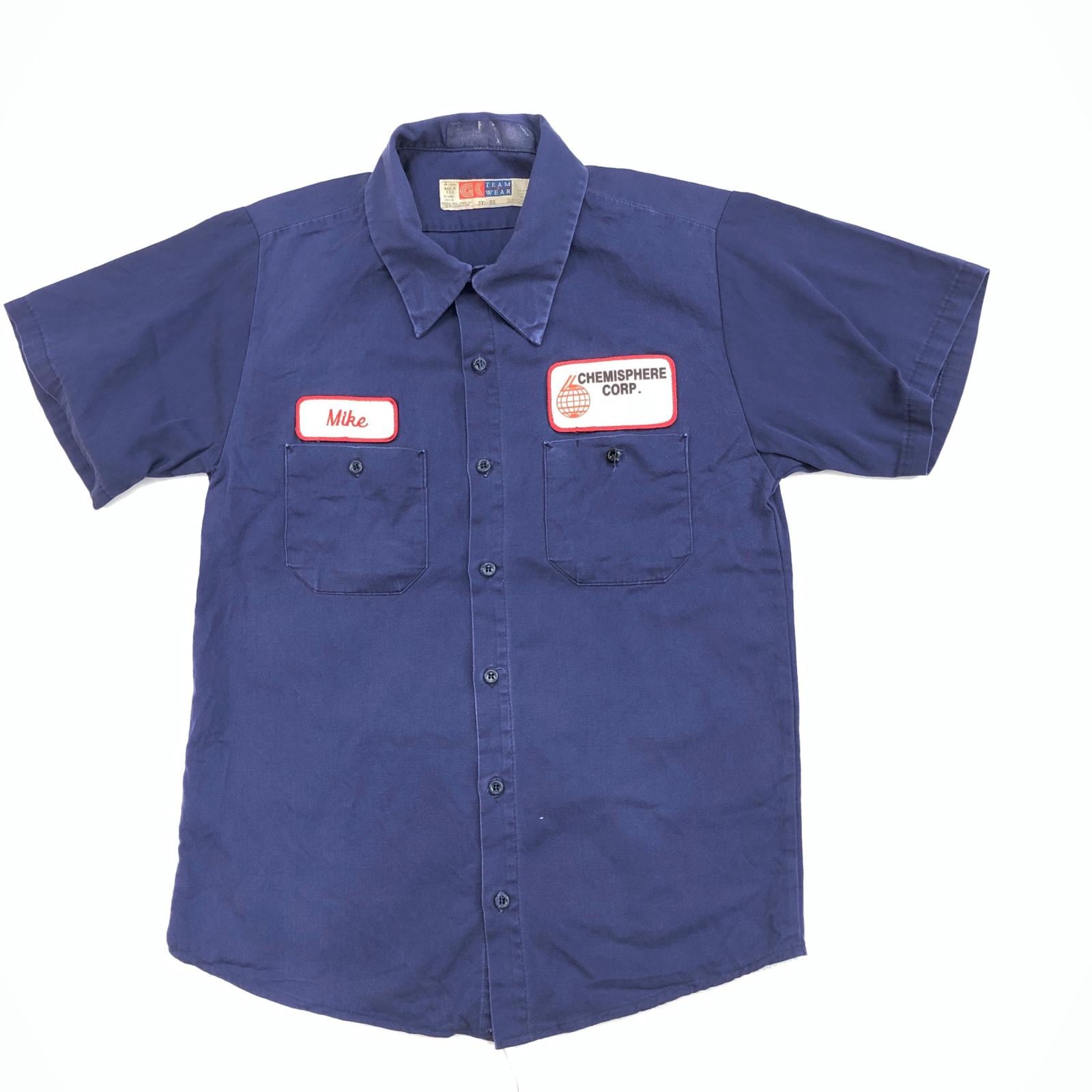 GK TEAM WEAR 80-90年代 USA製 ワッペン付 パッチ付き 半袖 ワーク