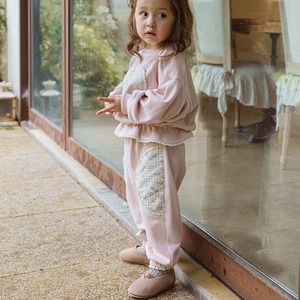 秋花柄切り替えボトムス2色