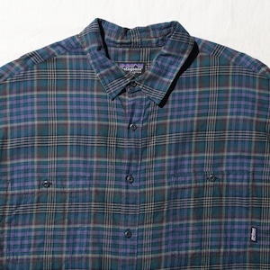 極美品 XL 96年 ポルトガル製 オンブレチェックシャツ 長袖 Patagonia パタゴニア