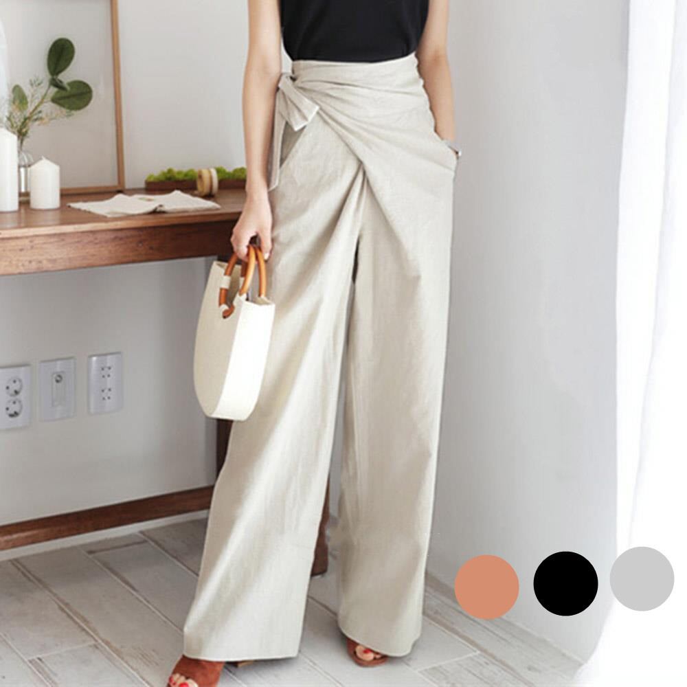 2022年新作 ロングパンツ ワイドパンツ レディースパンツ 普段着 リボン付き ゆったり 体型カバー