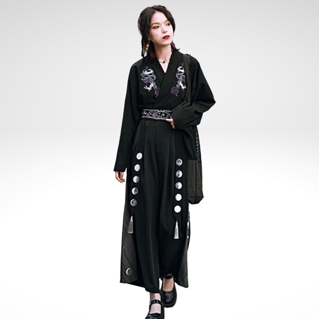 即納 チャイナ風 ガードル ウエストベルト 刺繍 タッセル 古怪舎