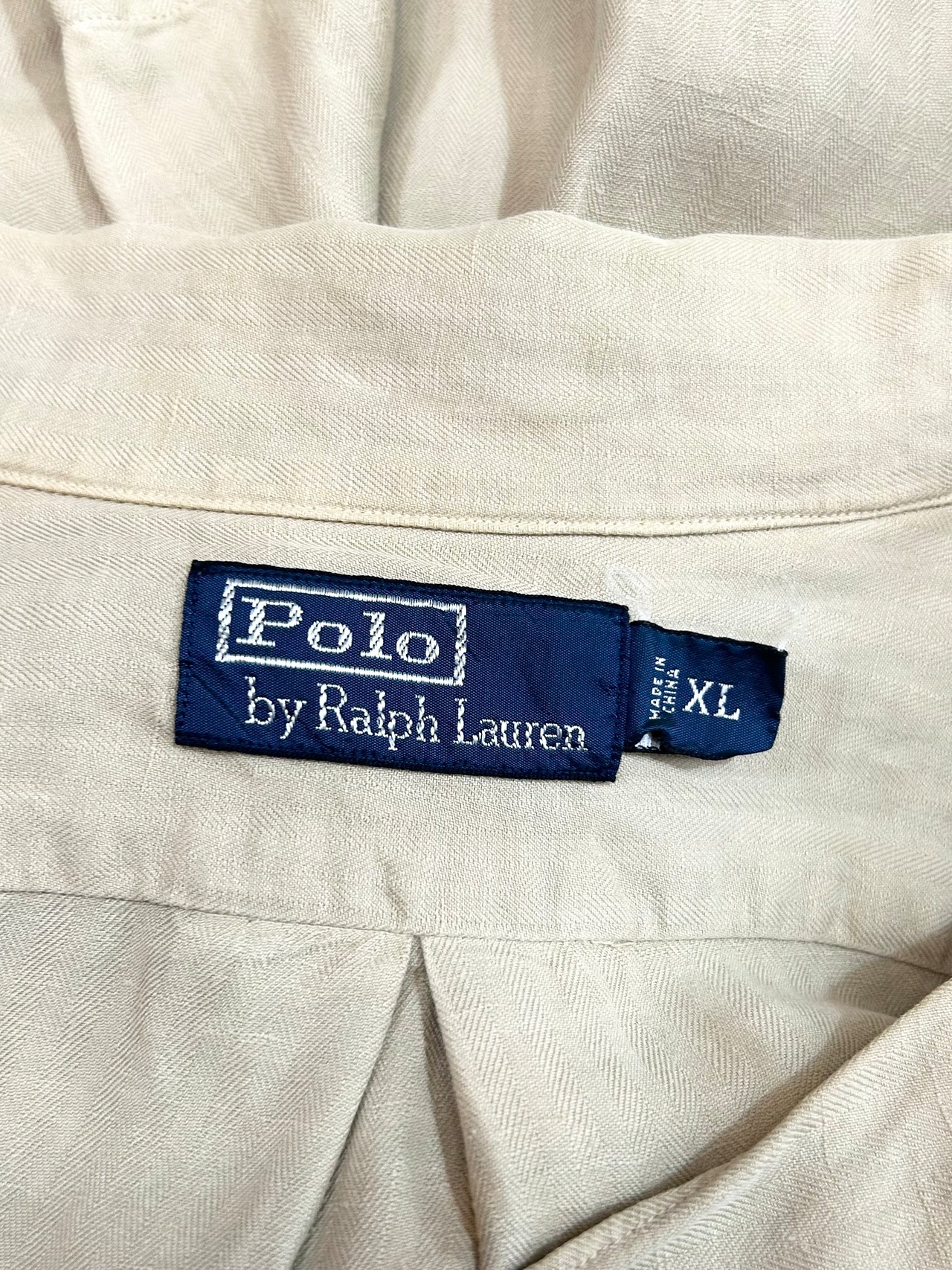 90s Ralph Lauren S/S OPEN COLLAR SHIRT Size XL