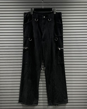 【X VINTAGE】90’s “Lip Service” Various Gimmick Vintage Stripe Bontage Pants