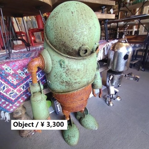 メタルロボソルタッド ガーデニング オブジェ ロボット　置物　レトロ　アンティーク風　ハンドメイド
