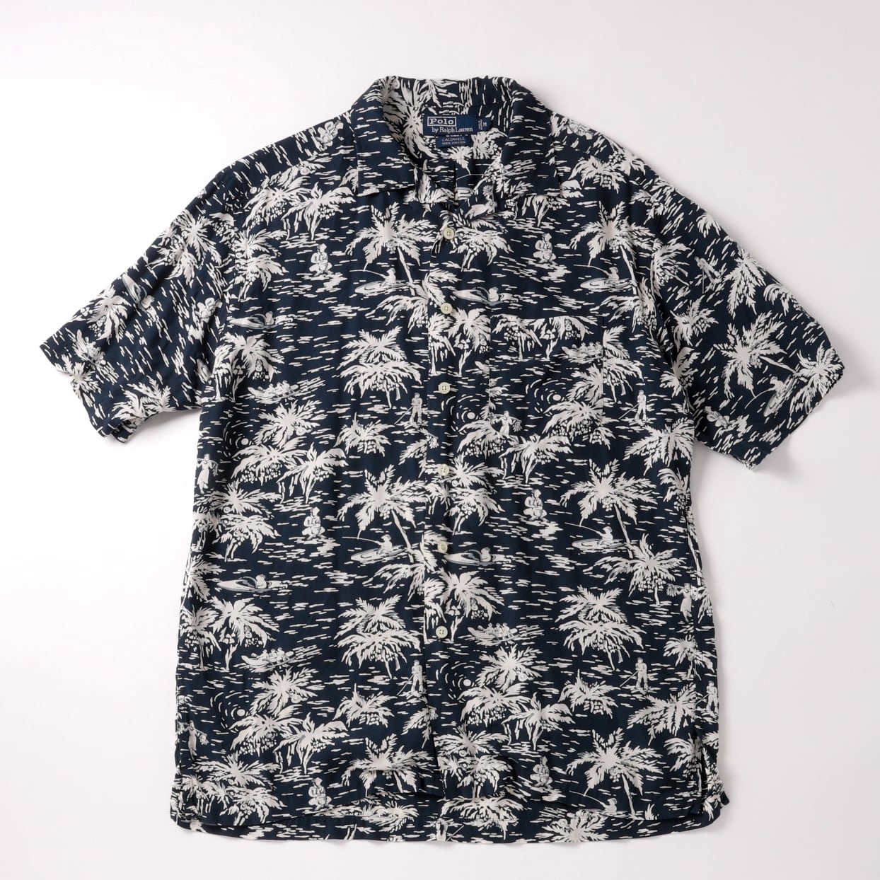 【90s 美品】 Ralph Lauren オープンカラー アロハシャツ 未使用】90s Ralph Lauren special rayon open collar shirt big size
