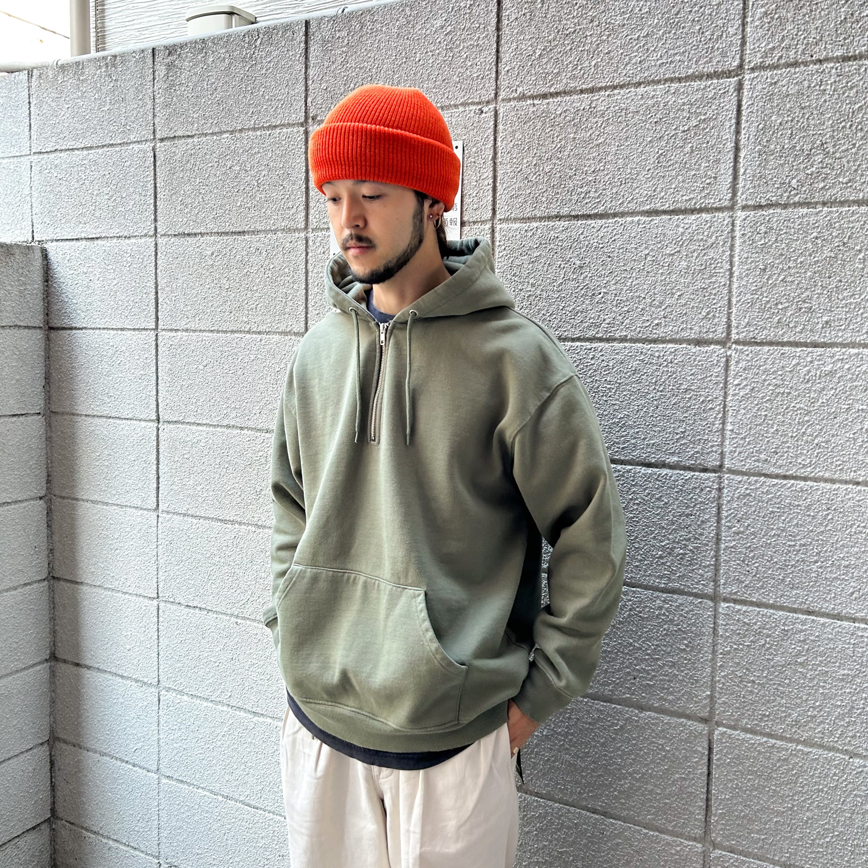 SCREEN STARS Half Zip Heavy Sweat Parka Ash Green / スクリーンスターズ ハーフジップ スウェット  パーカー グリーン アッシュ