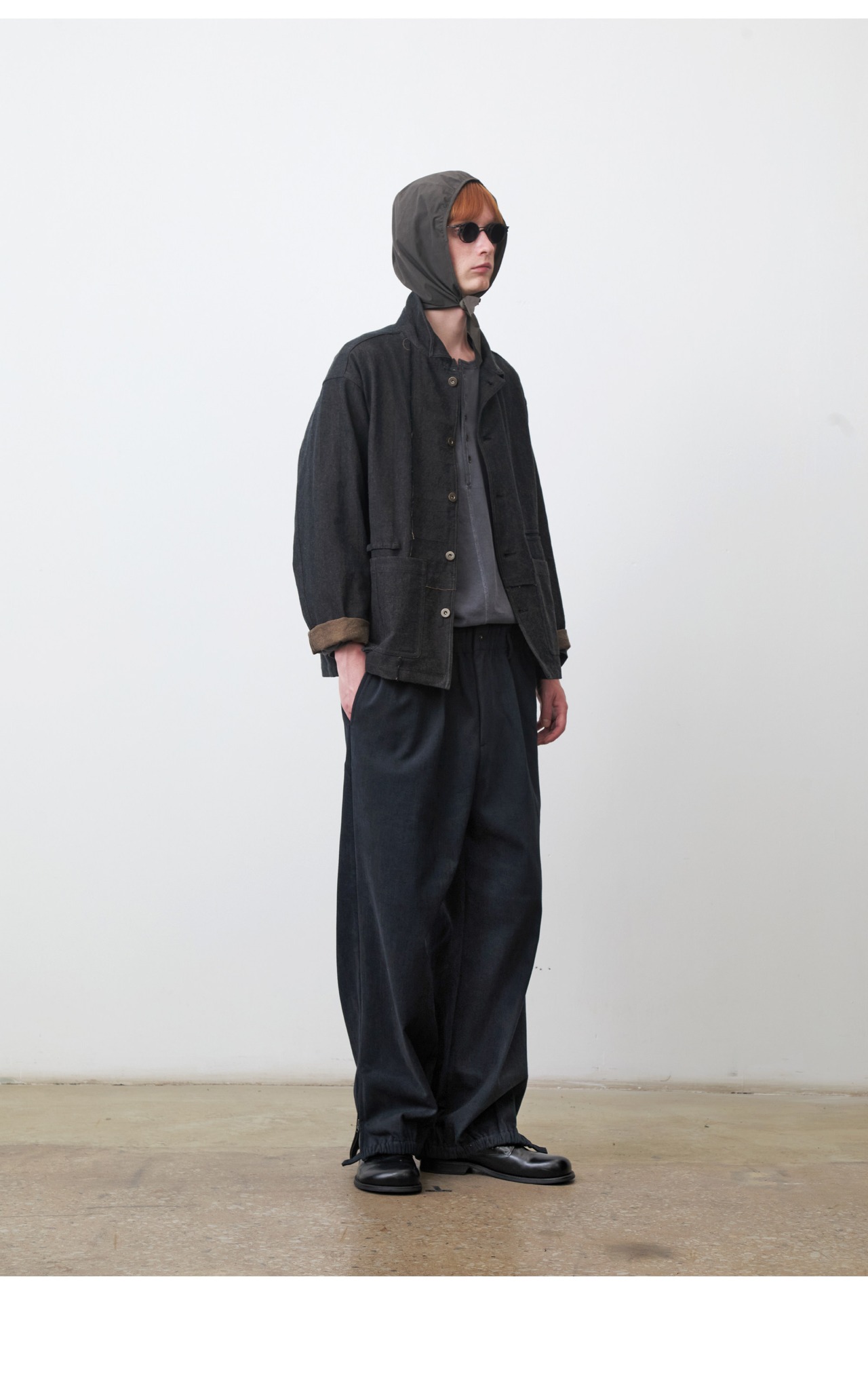 DECESOLO 26AW ルーズフィット ベルベット アジャスタブル パンツ