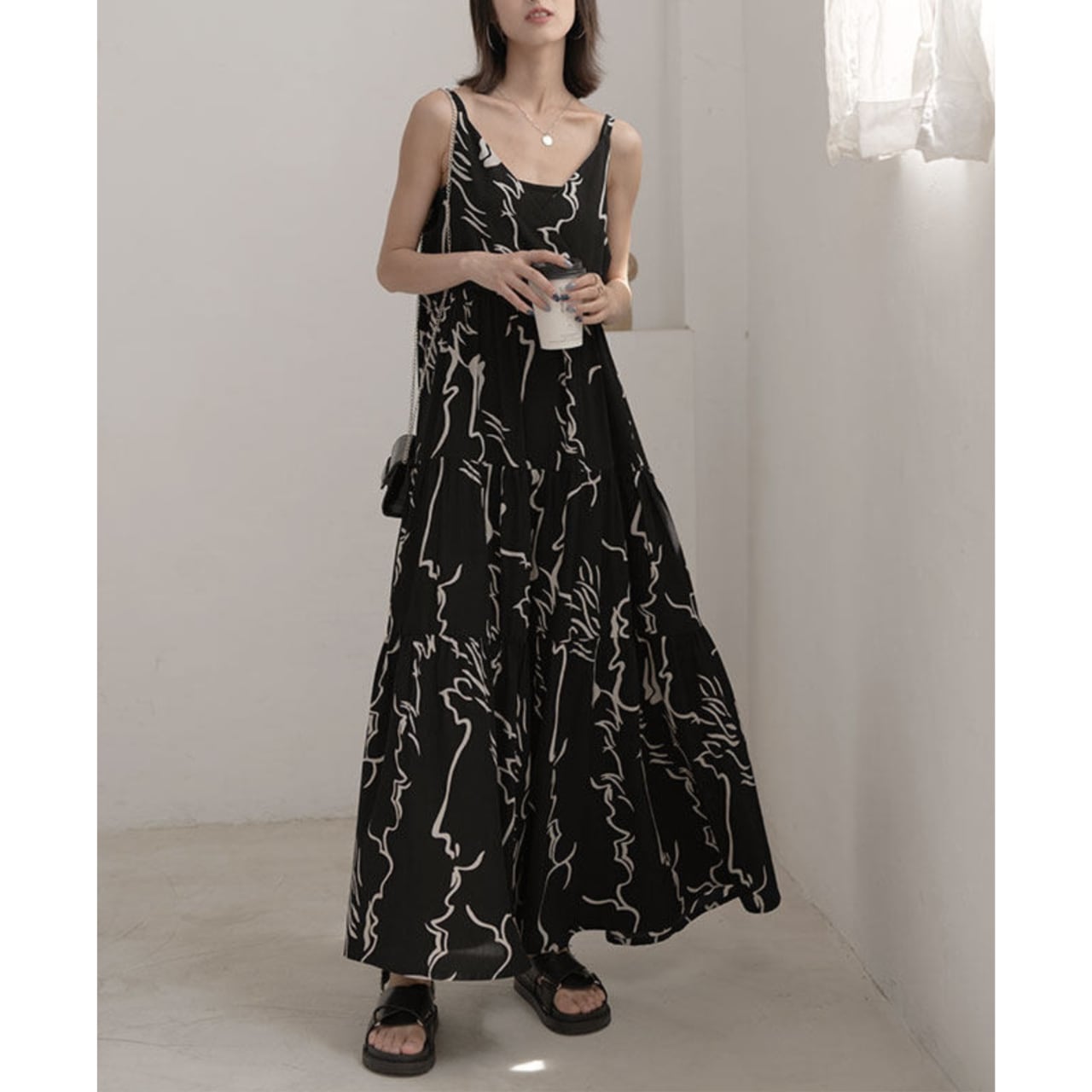 プリントマキシ ワンピース 1COL 10025