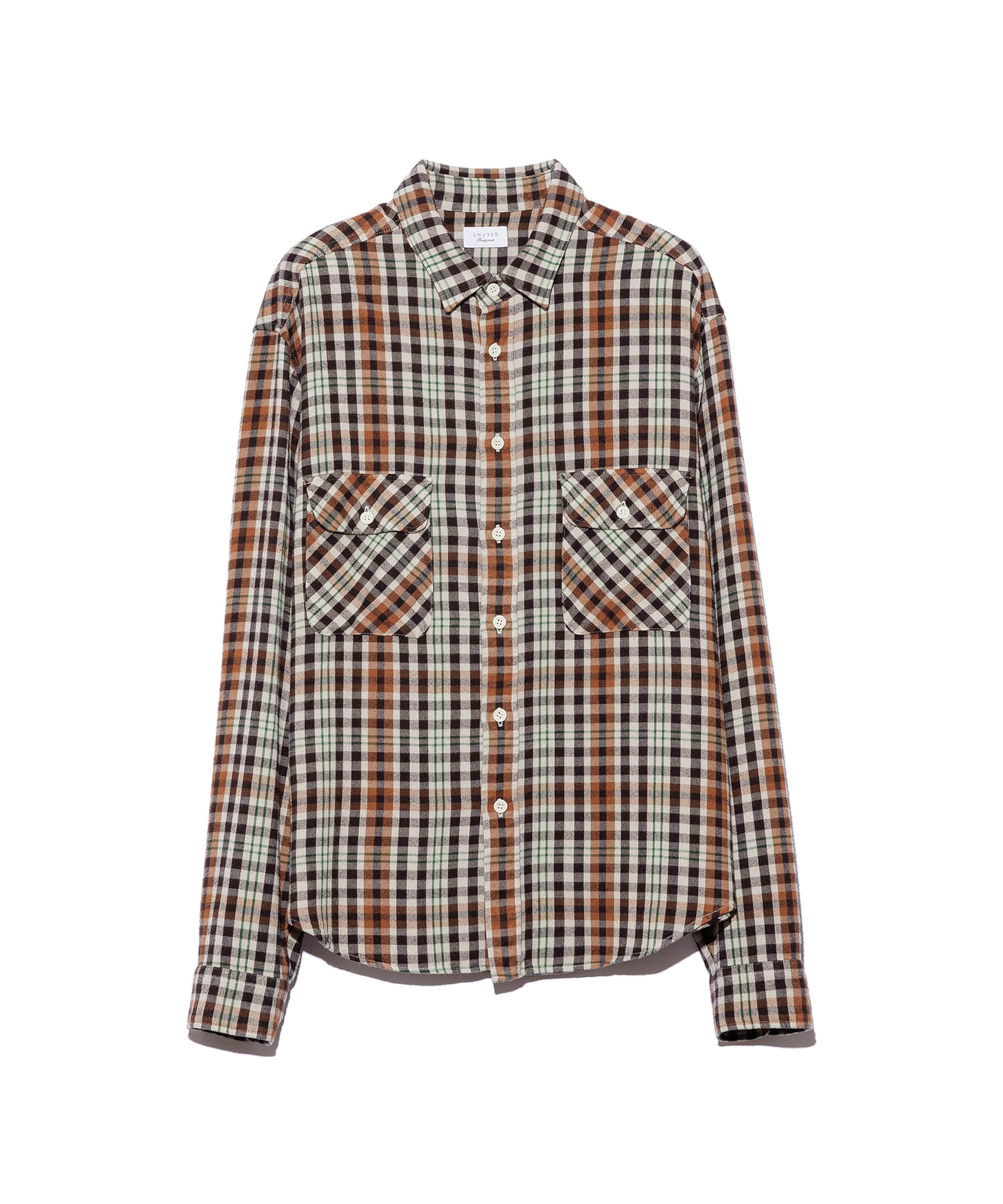 UNUSED / US2524 RAYON CHECK SHIRT (BEIGE×BROWN) | AfterSchool