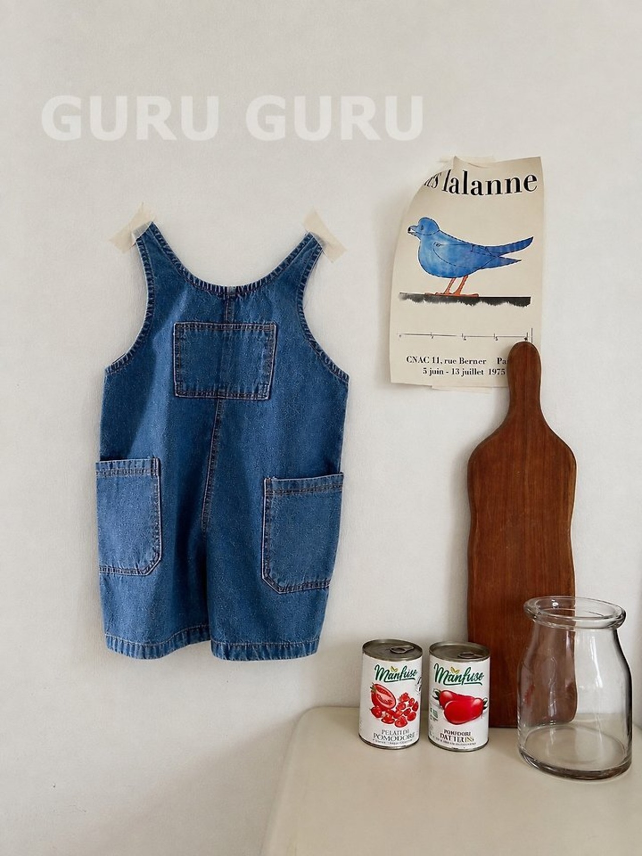 韓国子供服 / 26Autumn / 〖取寄〗guruguru / デニムオーバーオール / ベビー服 *1号~4号*