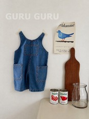 韓国子供服 / 26Autumn / 〖取寄〗guruguru / デニムオーバーオール / ベビー服 *1号~4号*
