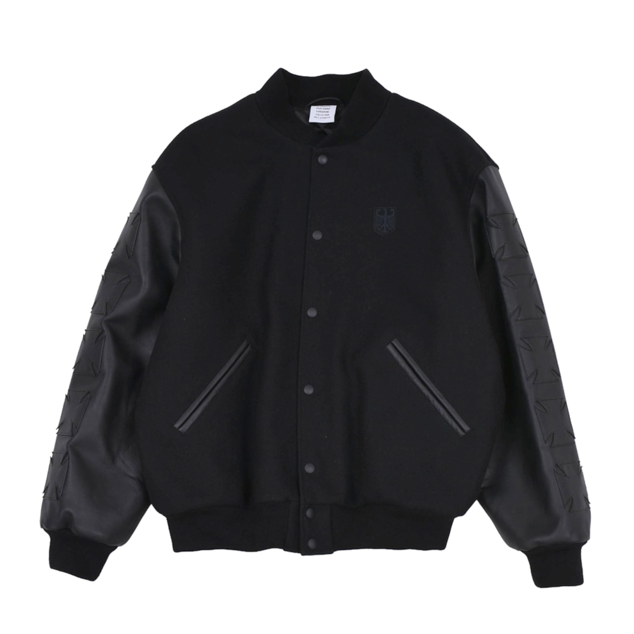 【VETEMENTS】BIKER CROSS EMBROIDERED VARSITY JACKET - 5