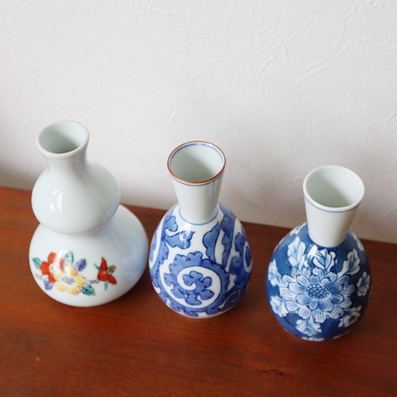 【アウトレット】有田焼　１合徳利（錦草花紋・唐草・安土絵）