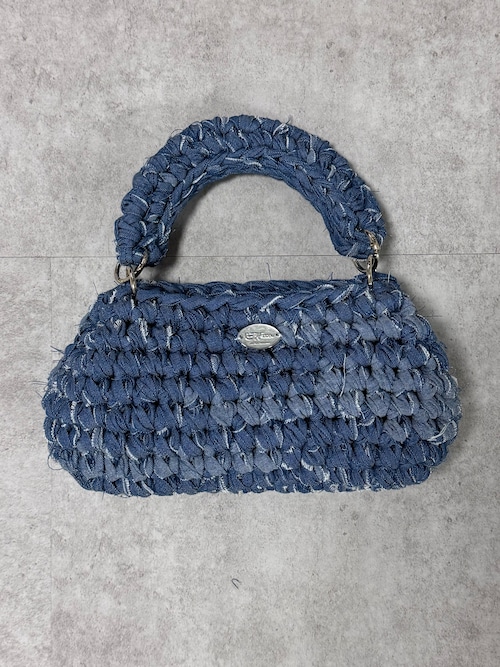 《1点もの》angle denim bag /medium blue 《1点もの》angle denim bag /medium blue