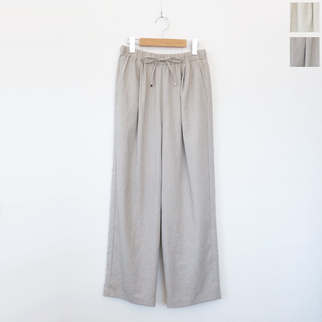 MICA&DEAL (マイカアンドディール) イージーパンツ リネンライク タック ウエストゴム 0126103057