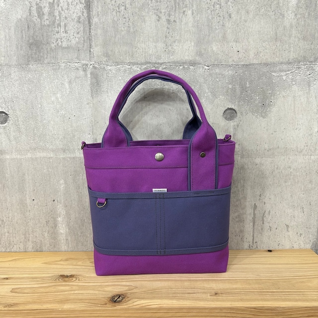 人気No.1.▽Bi Color Tote "M"【スミレ×パープル】