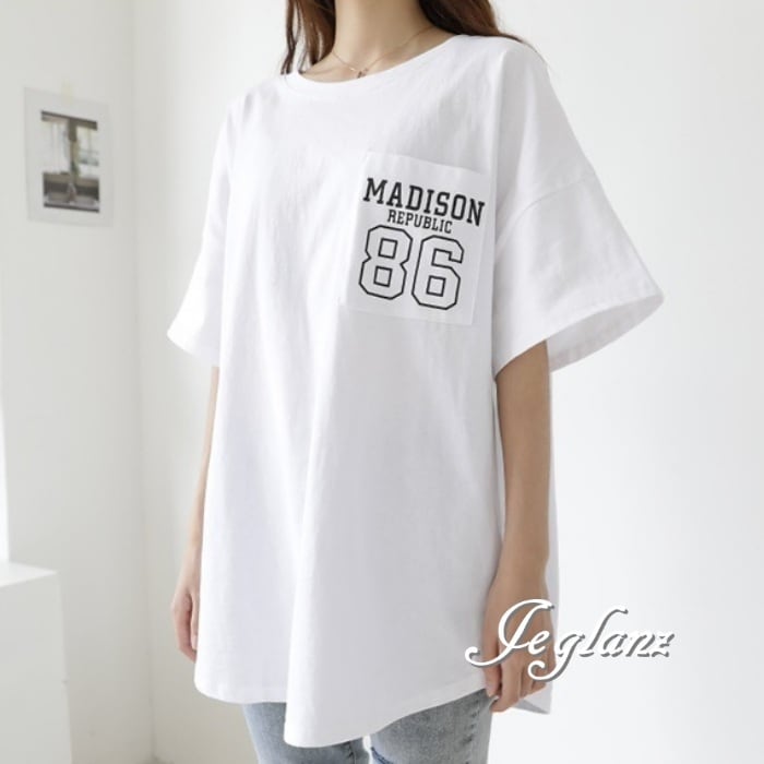 6色 ロンT ビック シャツ バックロゴ ドロップショルダー (MA340)ρ