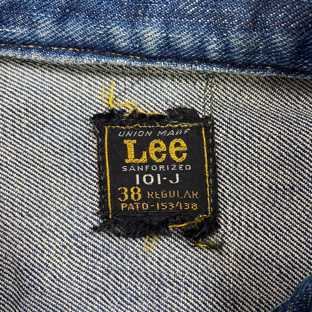 60年代 USA製 黒タグ Lee リー 101-j 濃紺 デニムジャケット メンズM