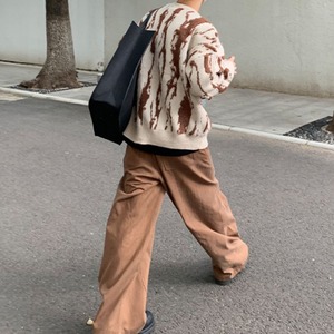 ストリートカラーコントラストルーズニット　1076