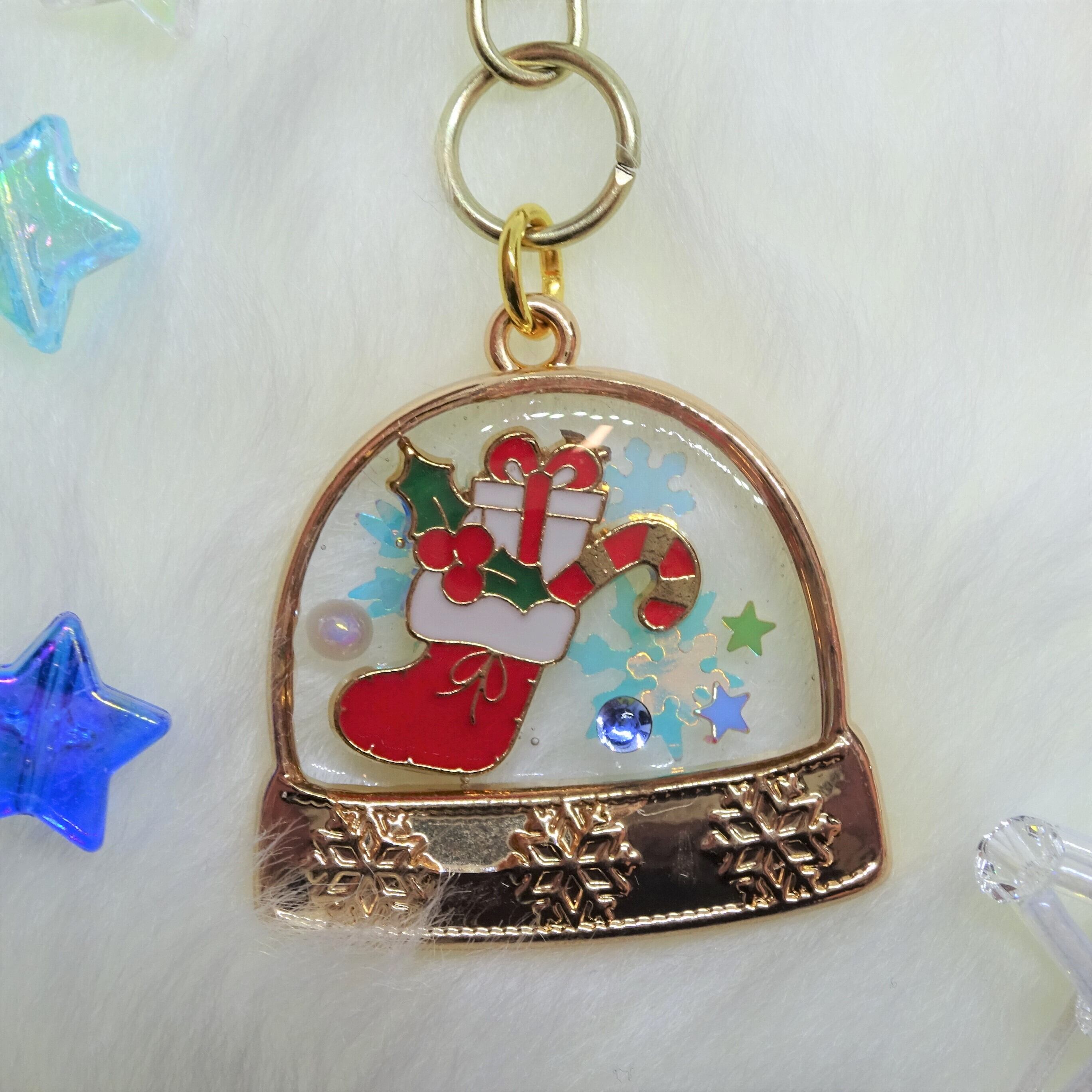 クリスマス＆スノードームキーホルダー④[レジン/一点もの