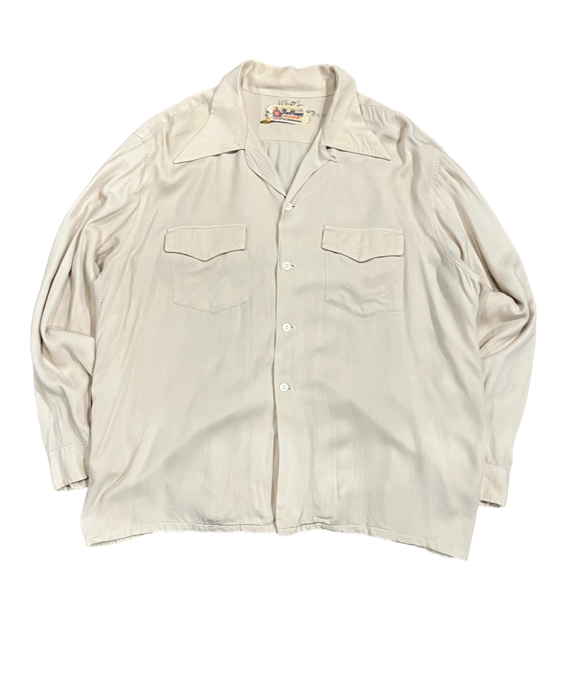 40s Mac Phergus Sportswear Vintage Rayon Shirt Big Size 40年代 