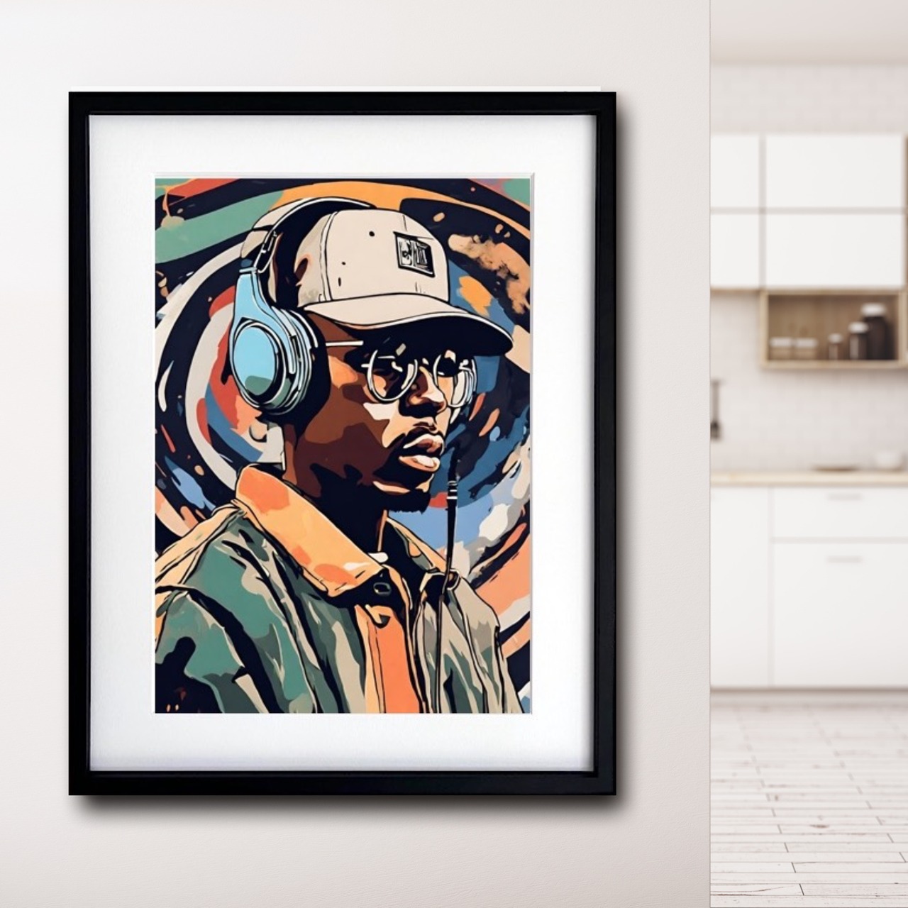 Anthem｜B-Boyの渋さが際立つストリートアートポスター｜レトロモダン空間に映える完成品額縁セット｜ A3ポスター