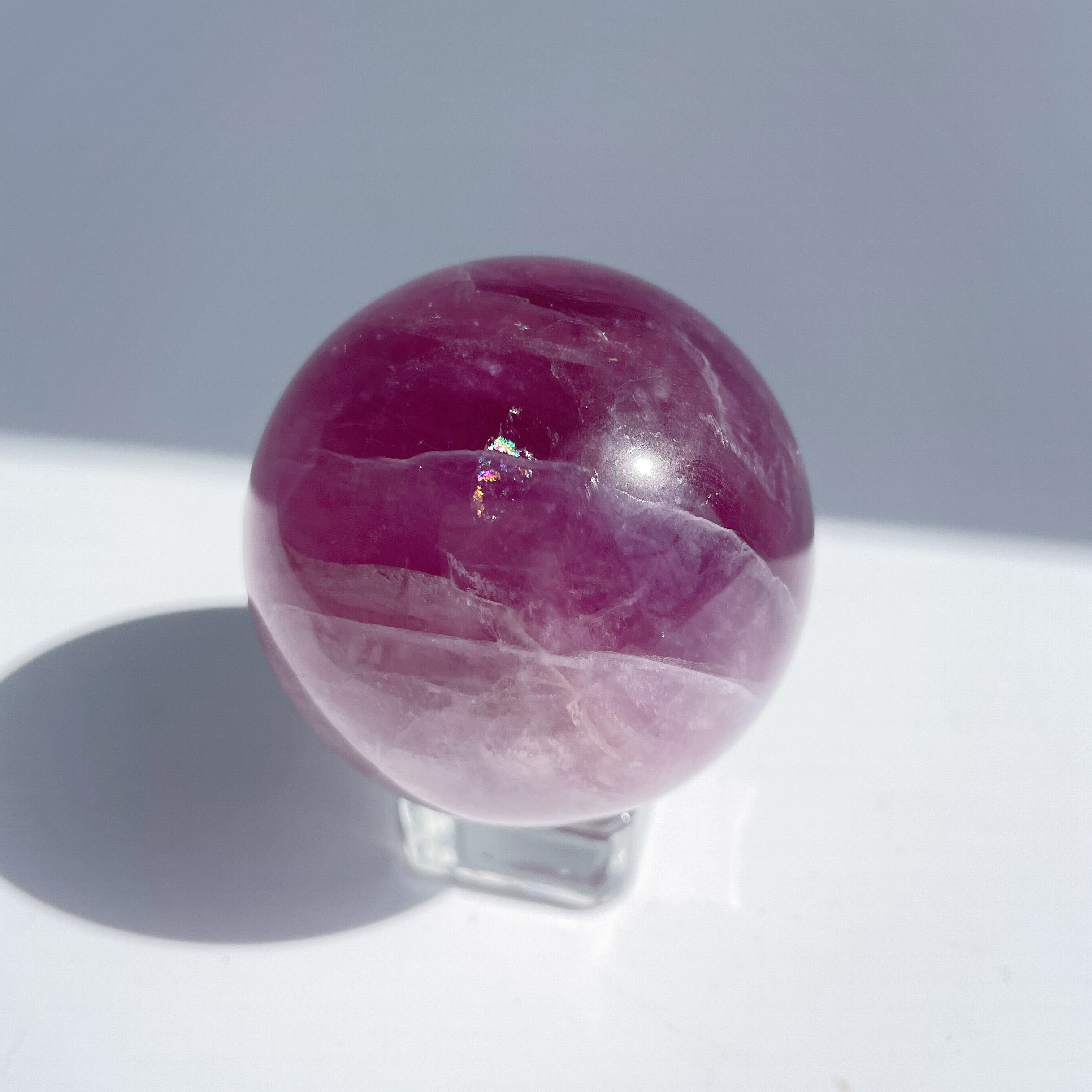 ピンクフローライト スフィア（丸玉）13◇Purple Fluorite Sphere