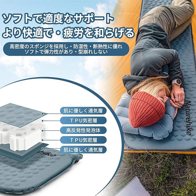 Naturehike 公式 エアーマット インフレーターマット 自動膨張式 超