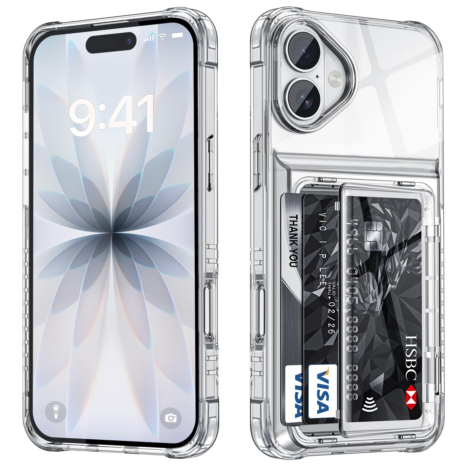 COOLDEN スマホケース 対応 iPhone 17 ケース カード 収納 背面 クリア 対応 いphone17 ケース 手帳型
