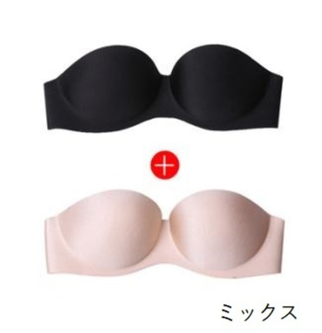 ブラトップ 2枚組 春夏 レース ストラップレス ノンワイヤー 1 2カップブラ シンプル 無地 らくちん かわいい 人気 セクシー バックコンシャス フェミニン 大きいサイズ サイズ豊富 おしゃれ おでかけ ビーチ 海 デート レディース Cnalby0241 Bouquet