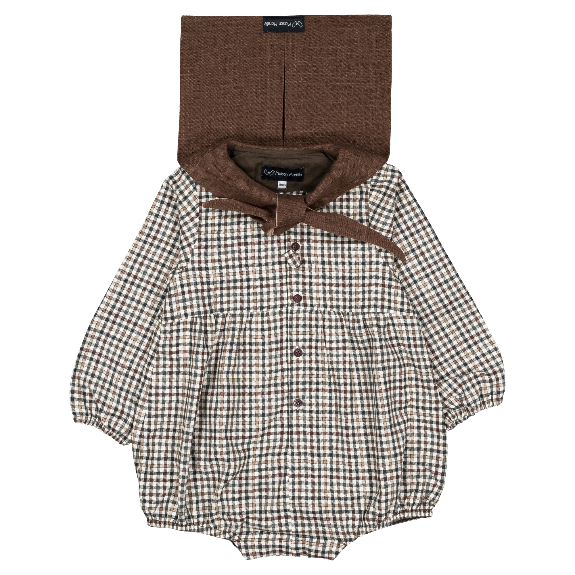 即納】24m【MaisonMarelle】送料無料Romper CAMBON - brown collar