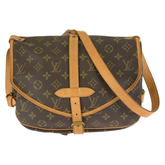 LOUIS VUITTON ルイヴィトン モノグラム ソミュール 30 ブラウン ゴールド金具 PVC /レザー M42256 ショルダーバッグ メッセンジャーバッグ レディース 1-0292467 【中古】