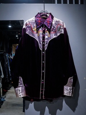 【add(C)vintage】70's Artistic Design Good Sun Fade Vintage Loose Western Shirt