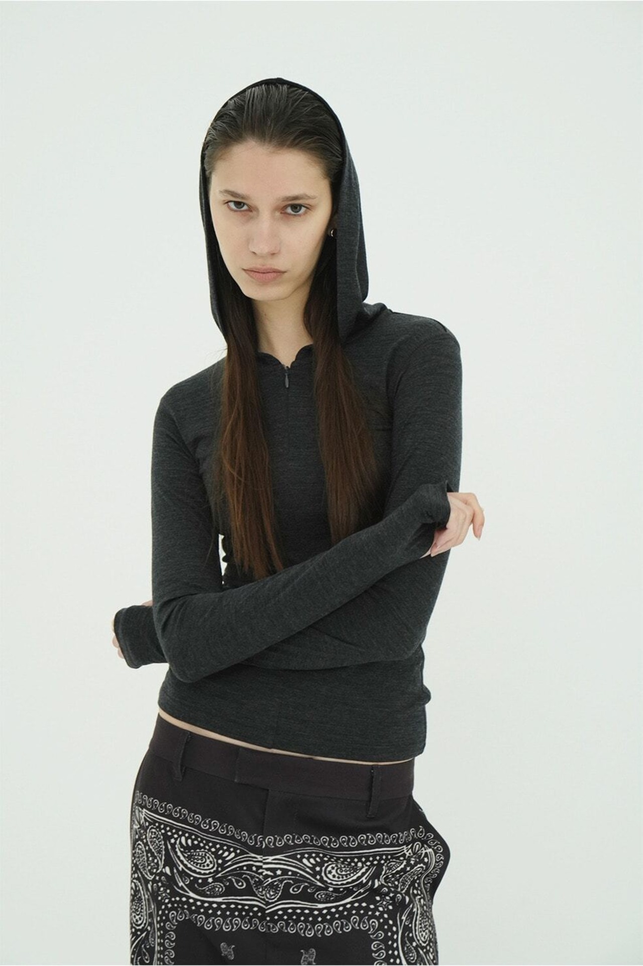 CLANE HALF ZIP WOOL HOODED TOPS 3色展開