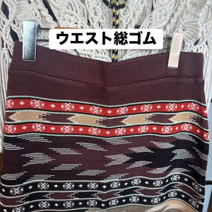 ニットオルテガ柄カラフルスカート2
