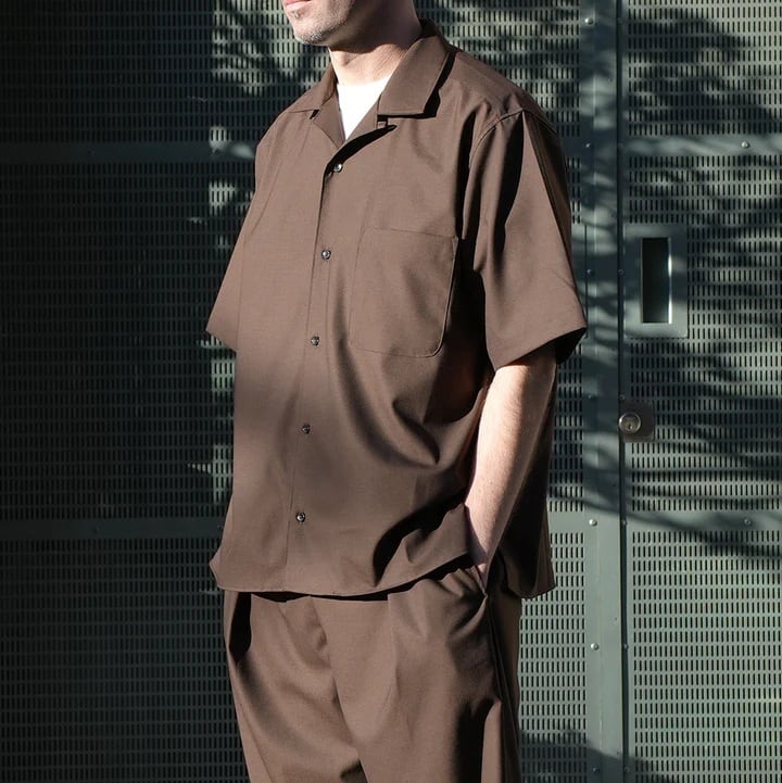 トップス T/W/R TROPICAL S/S OPEN COLLAR SHIRTS manualalphabet(マニュアルアルファベット) T/W/R TROPICAL S/S OPEN