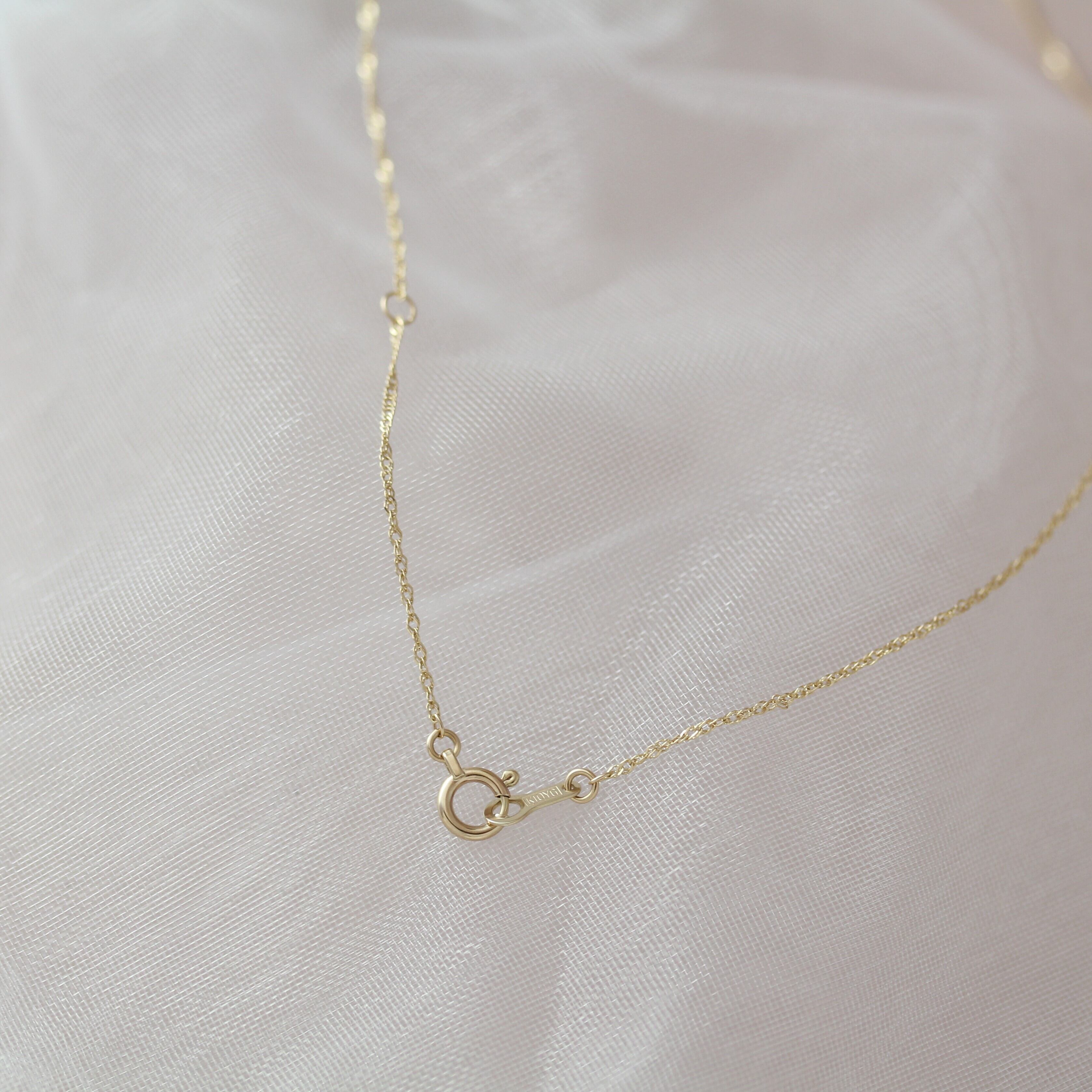 K10 華奢 イエローゴールド ツイストチェーンネックレス 40cm