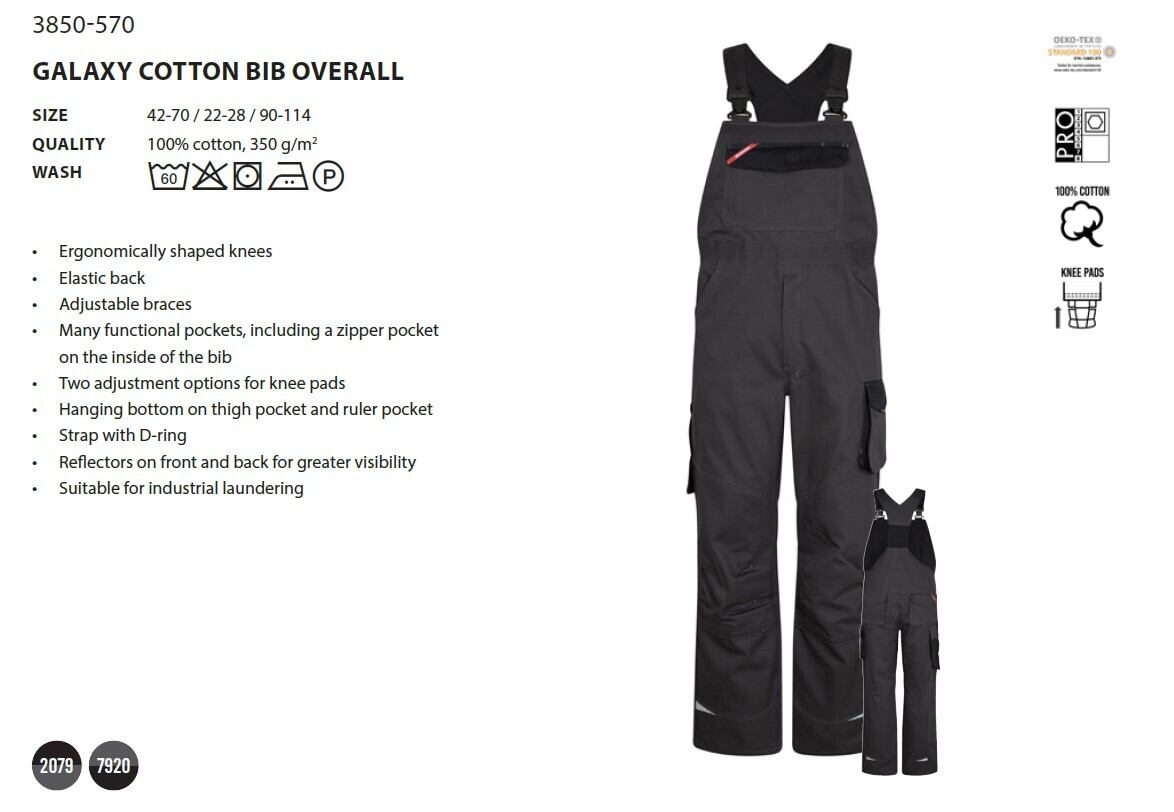 3850-570 GALAXY COTTON BIB OVERALL