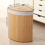 ランドリーバスケット ランドリー収納 衣類収納 蓋付き コーナー収納 スリム 幅35cm 木製 おしゃれ 北欧