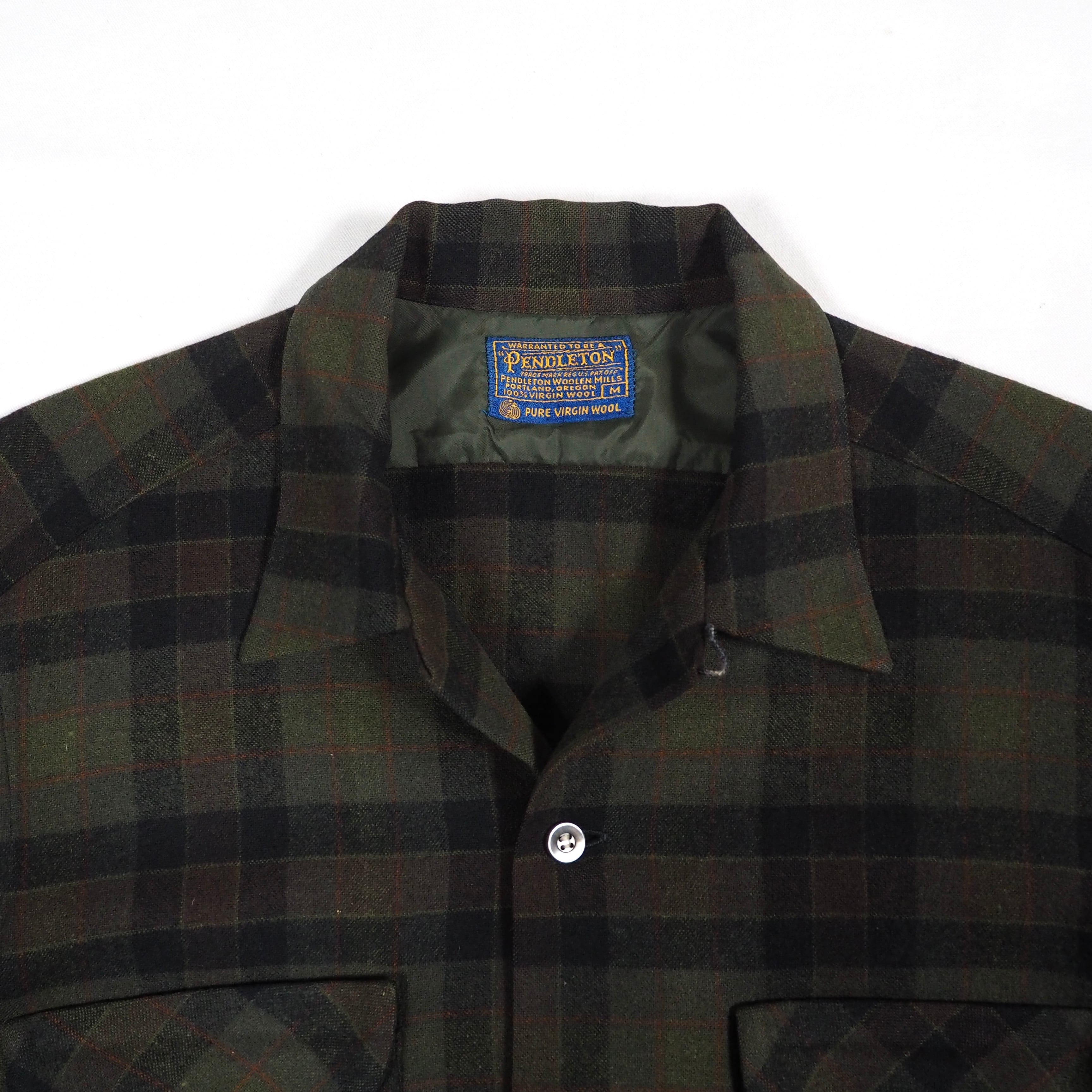 NOS】60's PENDLETON Board shirt M Olive ペンドルトン ボードシャツ